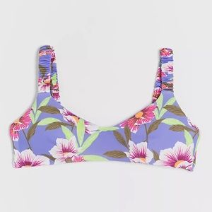 NWT L*Space Lloyd Purple Floral Prints Bikini Top